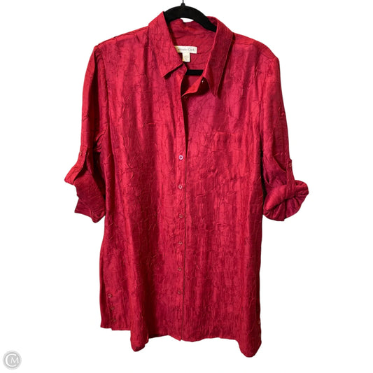Top 3/4 Sleeve By Coldwater Creek In Red, Size: Xl