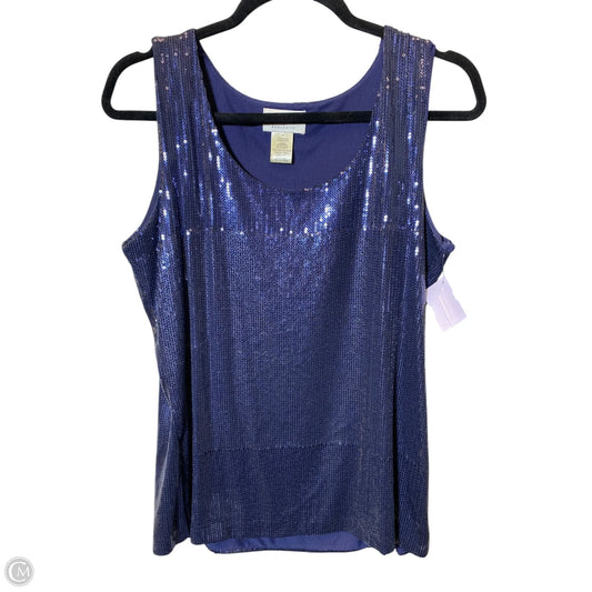 Top Sleeveless Designer By Neiman Marcus In Navy, Size: M