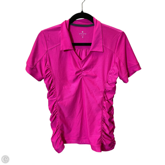 Athletic Top Short Sleeve By Athleta In Pink, Size: M