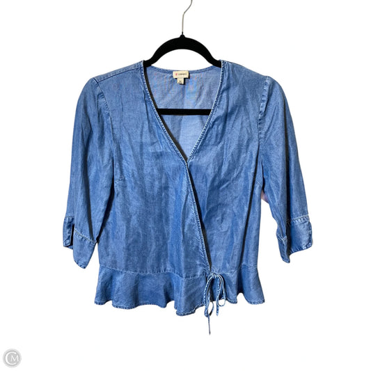 Top 3/4 Sleeve By Cremieux In Blue Denim, Size: Xs
