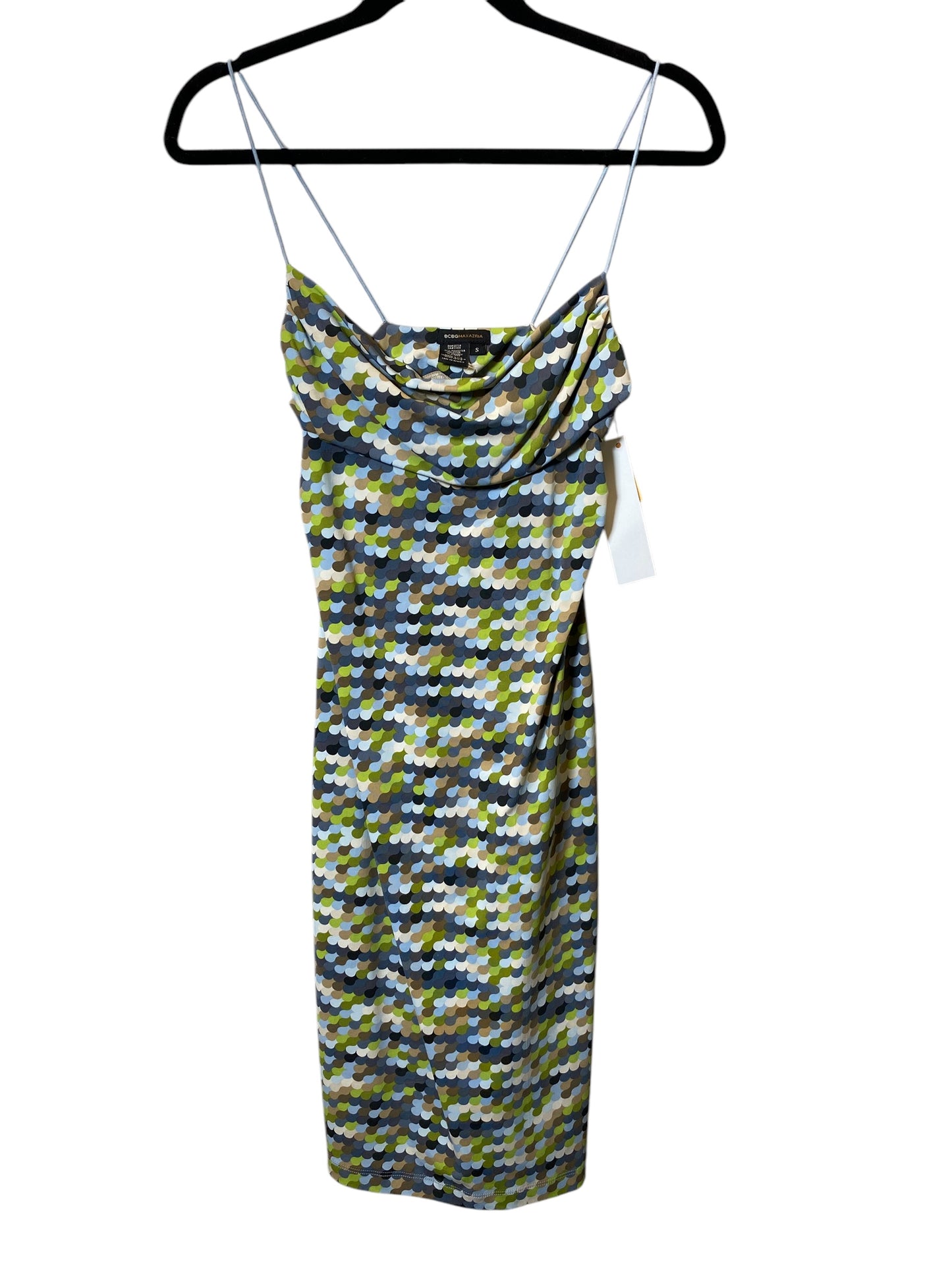 Dress Casual Midi By Bcbgmaxazria In Green & Grey, Size: S