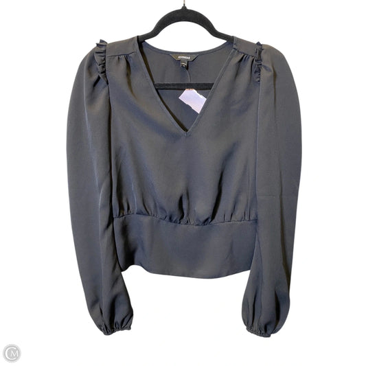 Top Long Sleeve By Express In Black, Size: Xs