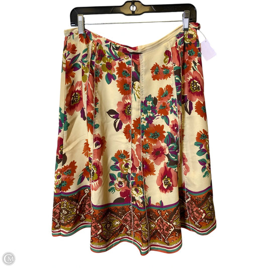 Skirt Midi By Clothes Mentor In Floral Print, Size: L