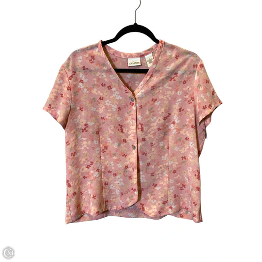 Top Short Sleeve By Villager By Liz Claiborne In Floral Print, Size: L