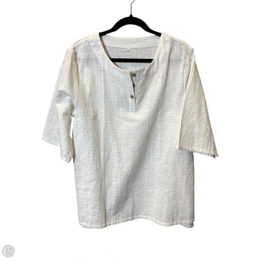 Top 3/4 Sleeve By Clothes Mentor In White, Size: L