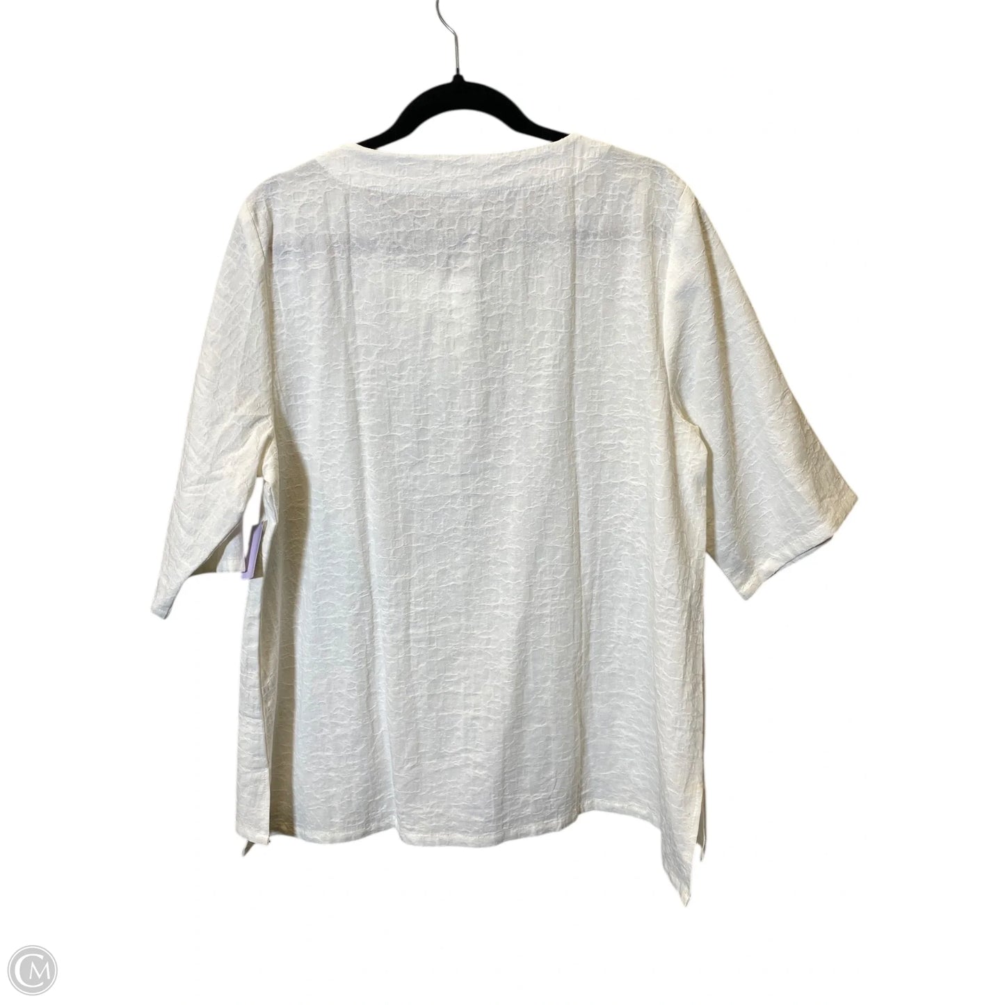 Top 3/4 Sleeve By Clothes Mentor In White, Size: L