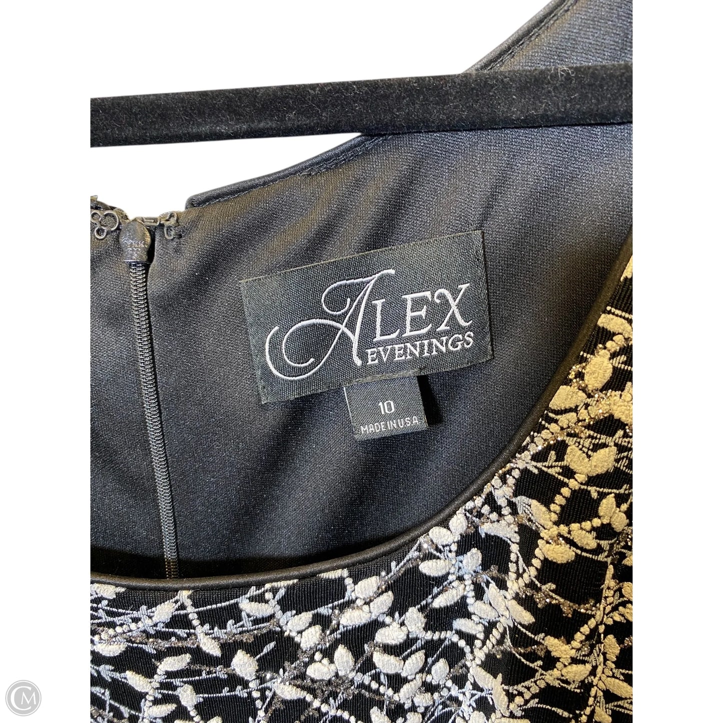 Dress By Alex In Black & Silver, Size: M