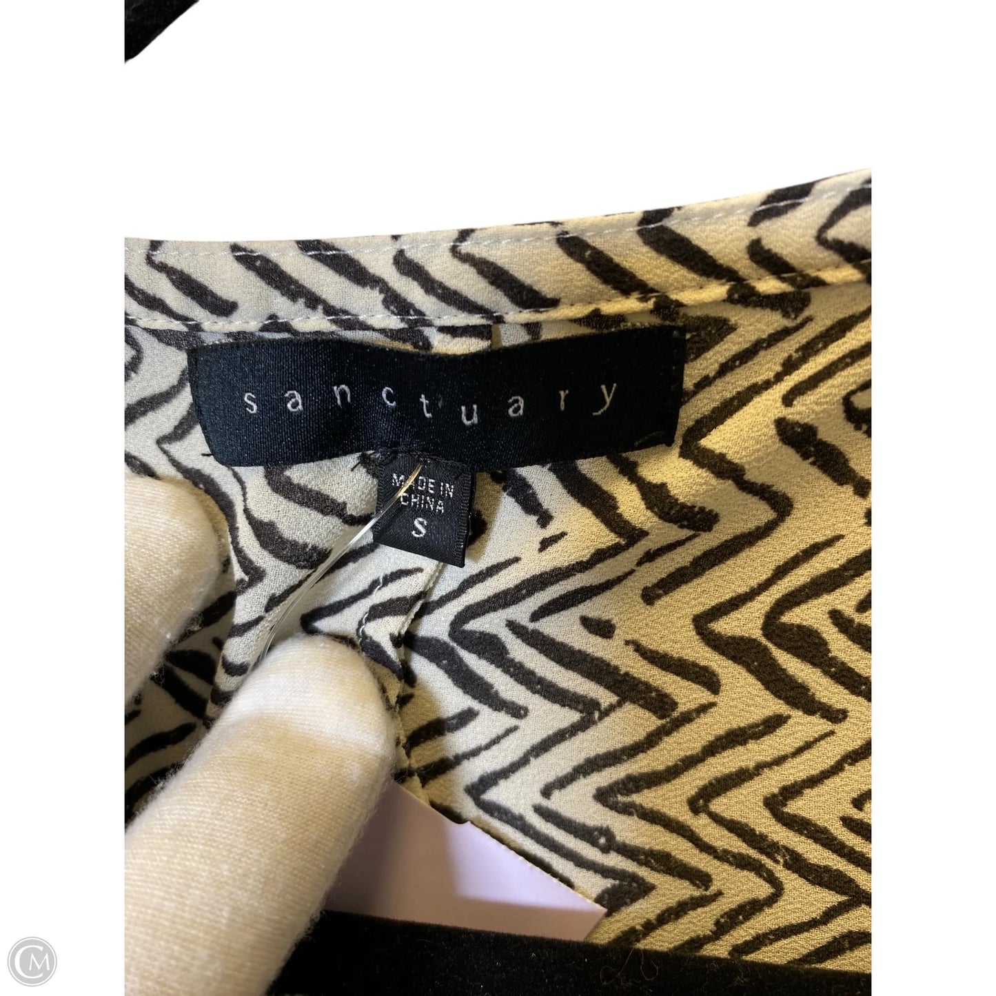 Top 3/4 Sleeve By Sanctuary In Black & Cream, Size: S