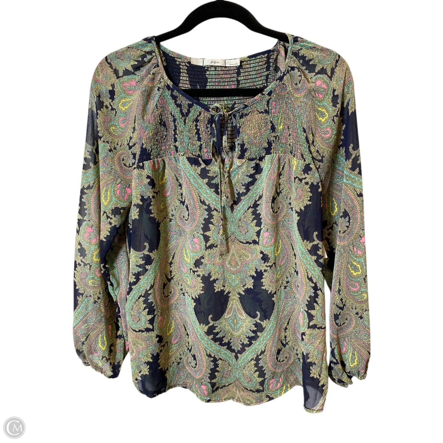 Top Long Sleeve By Gibson In Multi-colored, Size: S
