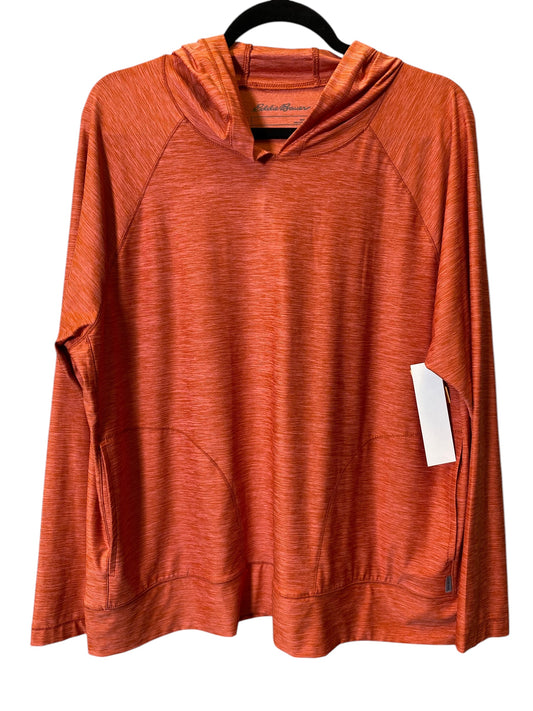 Athletic Top Long Sleeve Hoodie By Eddie Bauer In Orange, Size: L