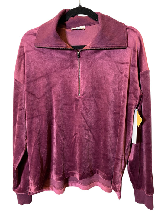 Top Long Sleeve By Loft In Maroon, Size: L