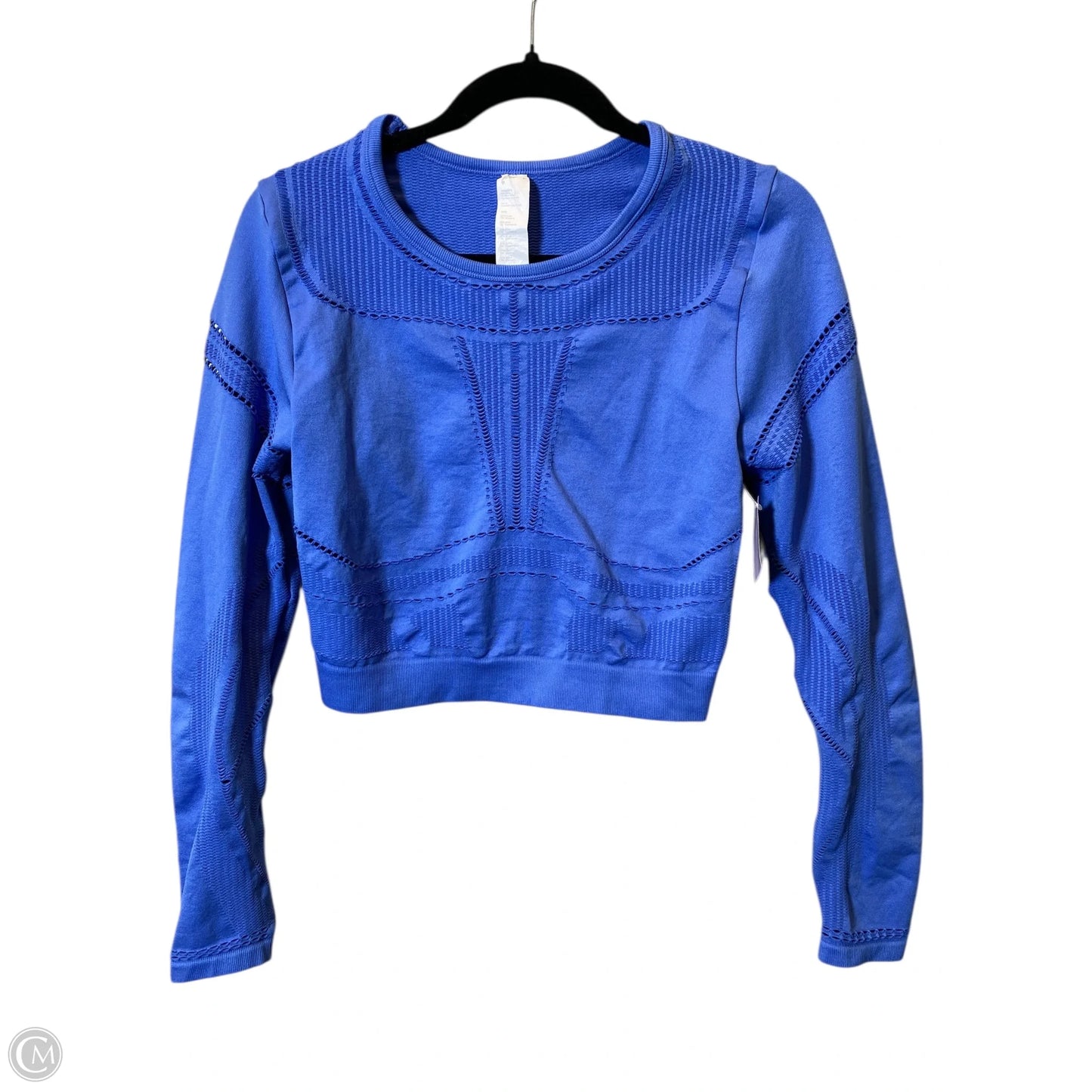 Athletic Top Long Sleeve Collar By Fabletics In Blue, Size: L