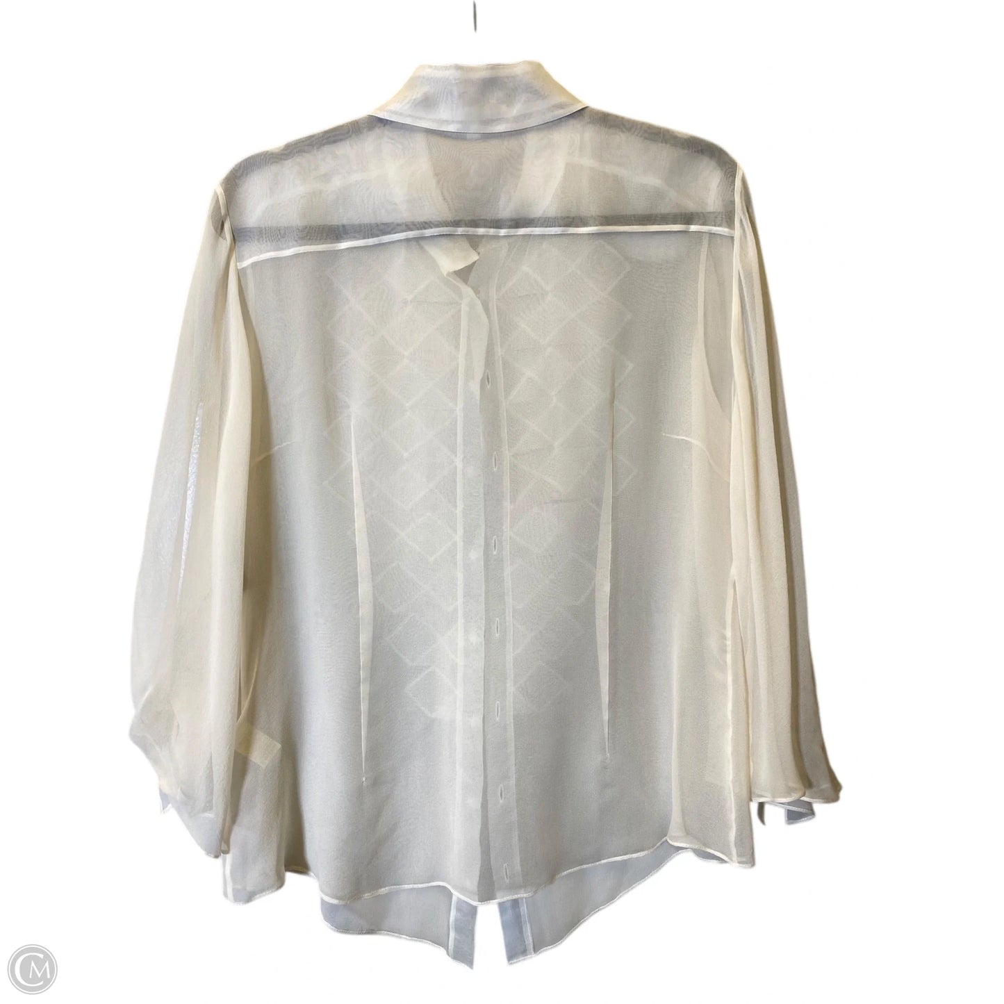 Top Long Sleeve Designer By Zac By Zac Posen In Cream, Size: L