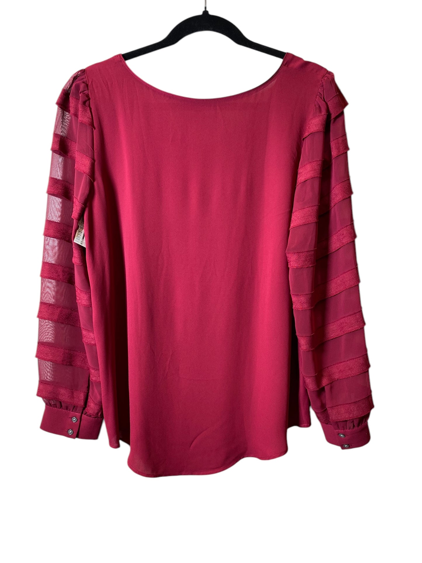 Top Long Sleeve By Loft In Maroon, Size: M