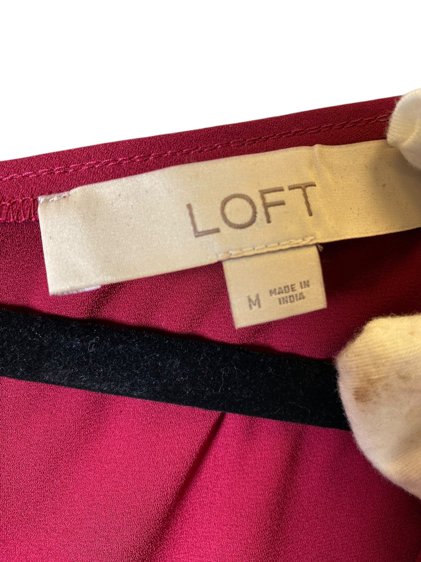 Top Long Sleeve By Loft In Maroon, Size: M