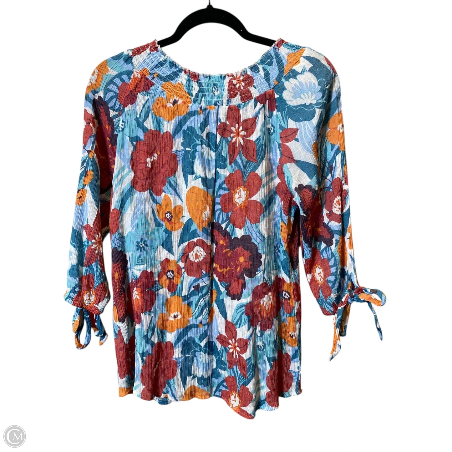 Top 3/4 Sleeve By By Design In Floral Print, Size: L