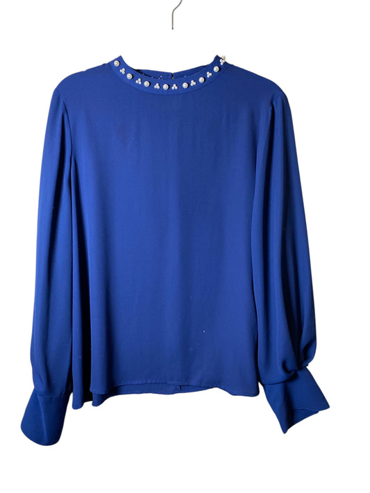 Top Long Sleeve By Worthington In Blue, Size: L