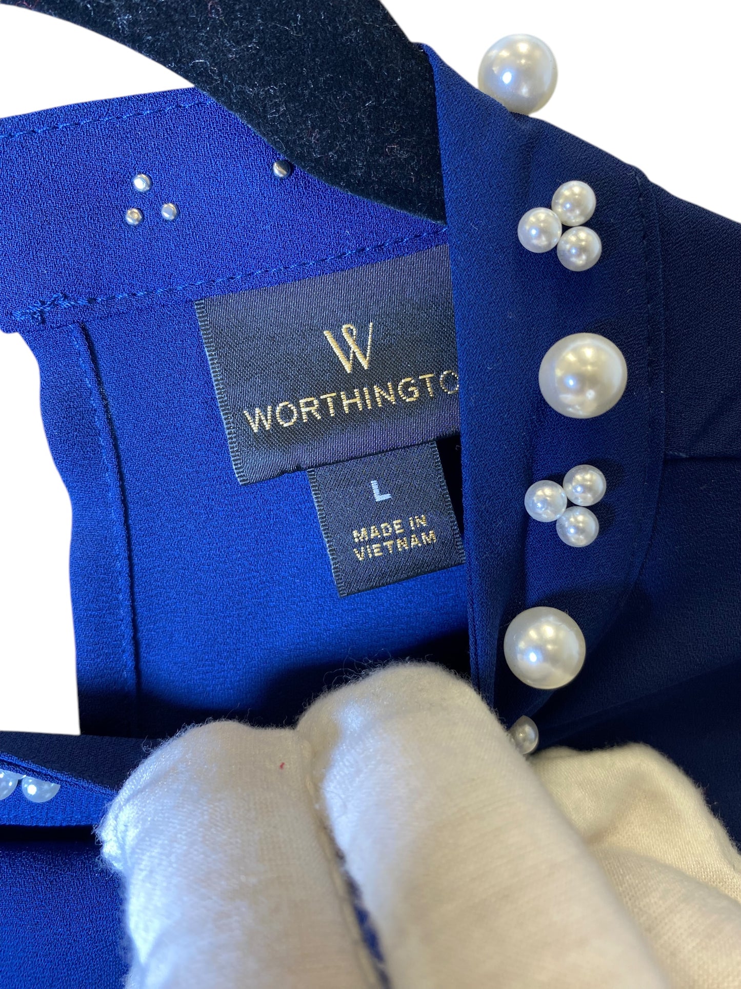 Top Long Sleeve By Worthington In Blue, Size: L