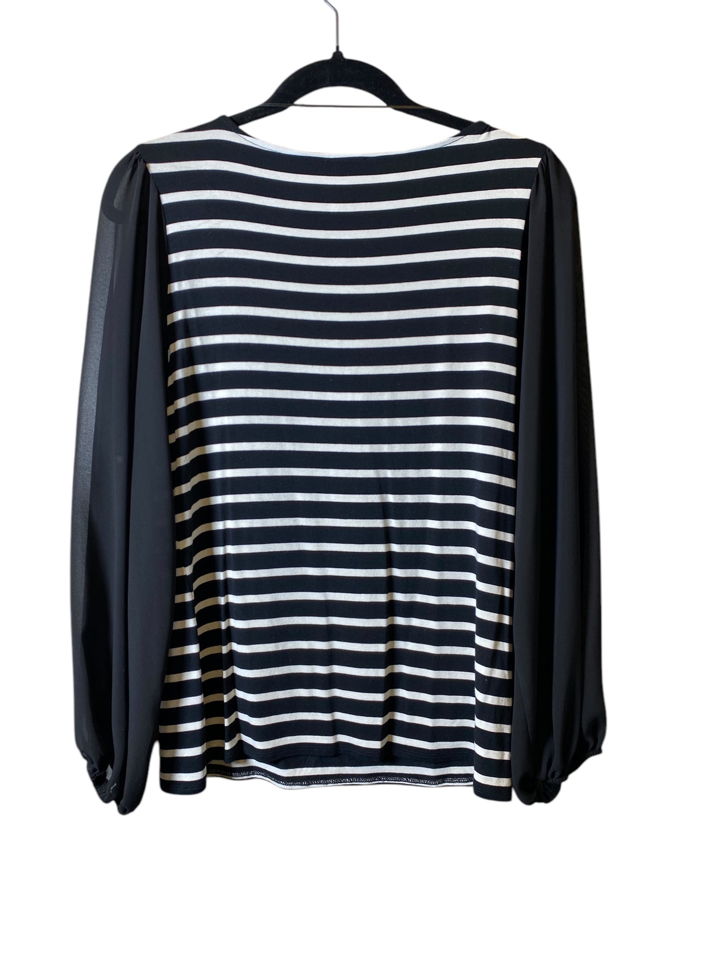 Top Long Sleeve By Vince In Striped Pattern, Size: M