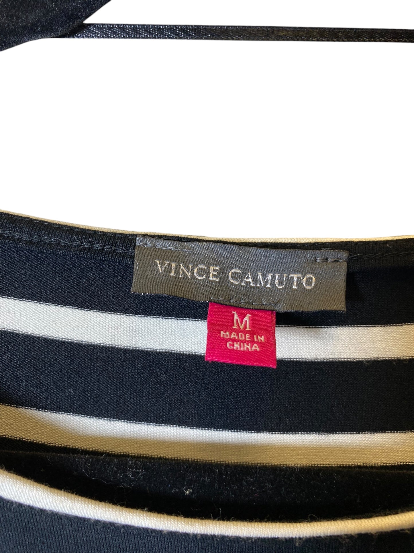 Top Long Sleeve By Vince In Striped Pattern, Size: M