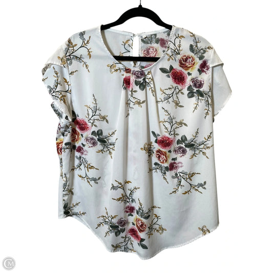 Top Short Sleeve By Clothes Mentor In Floral Print, Size: 2x