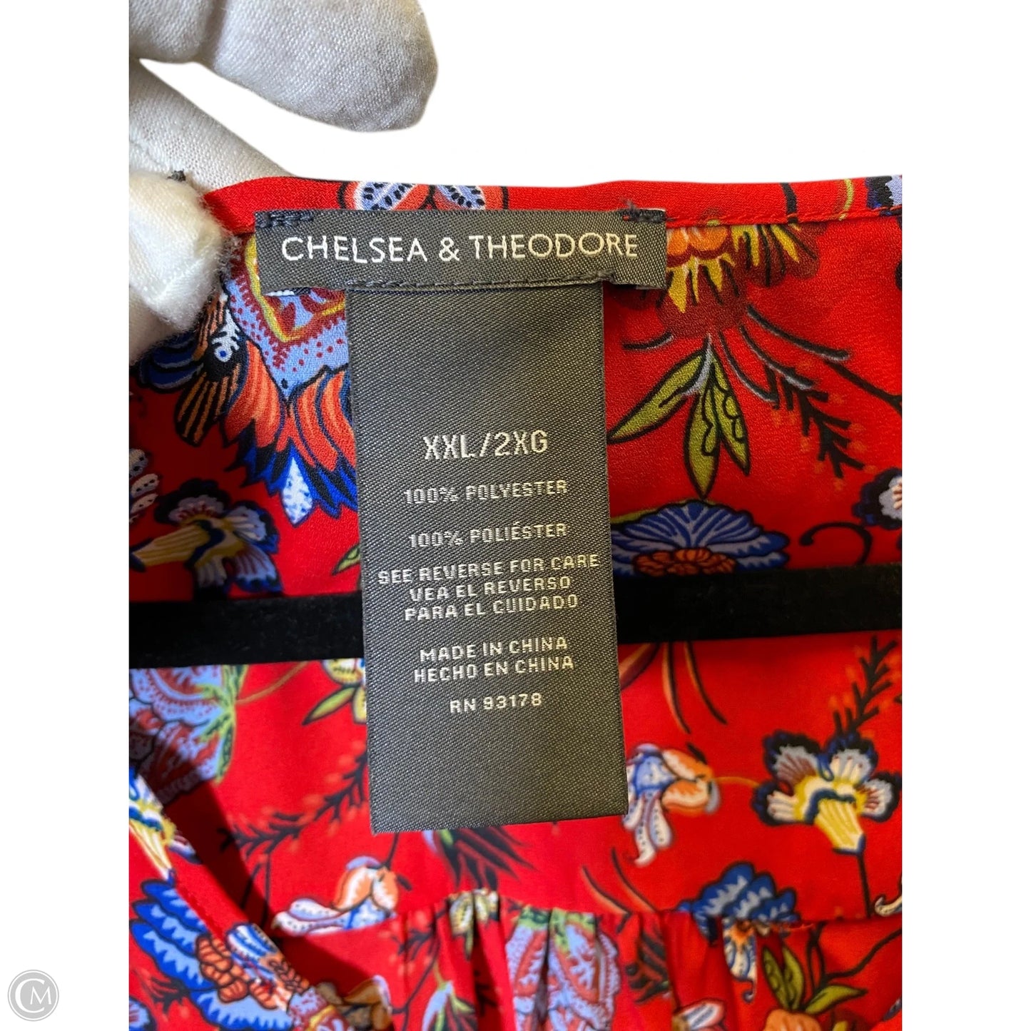 Top Long Sleeve By Chelsea And Theodore In Floral Print, Size: Xxl