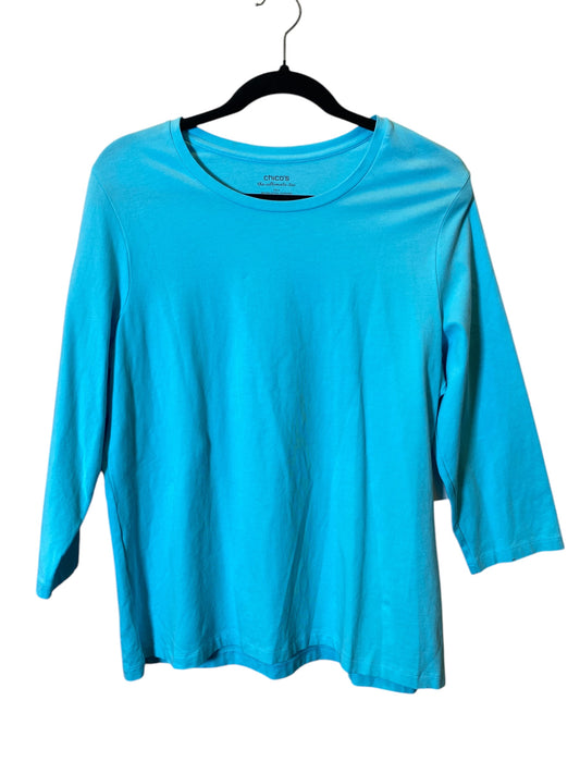 Top Long Sleeve By Chicos In Blue, Size: M