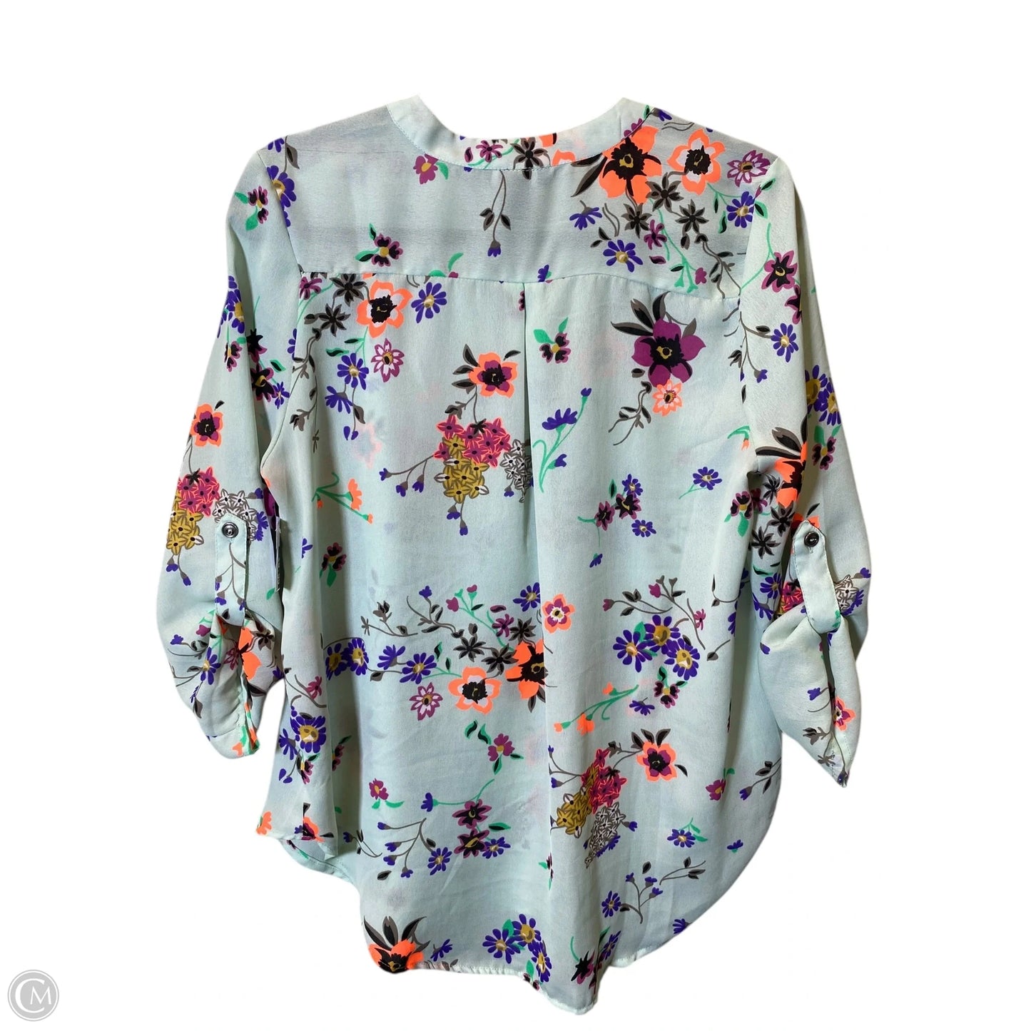 Top 3/4 Sleeve By Signature Studio In Floral Print, Size: M