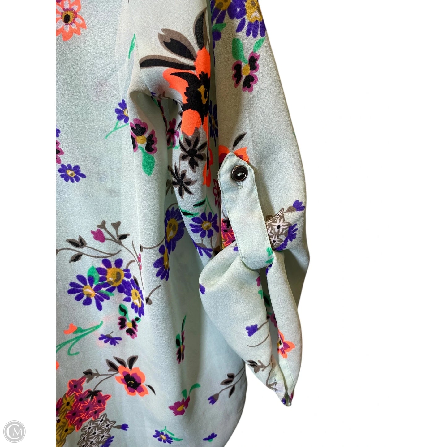 Top 3/4 Sleeve By Signature Studio In Floral Print, Size: M