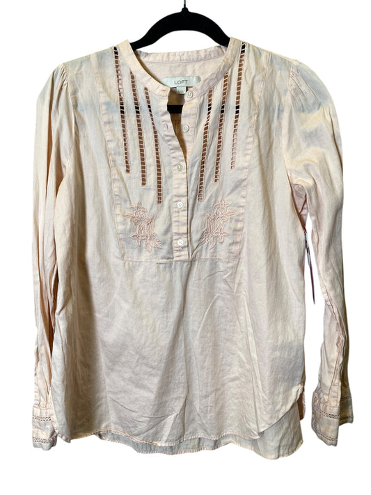 Top Long Sleeve By Loft In Peach, Size: S