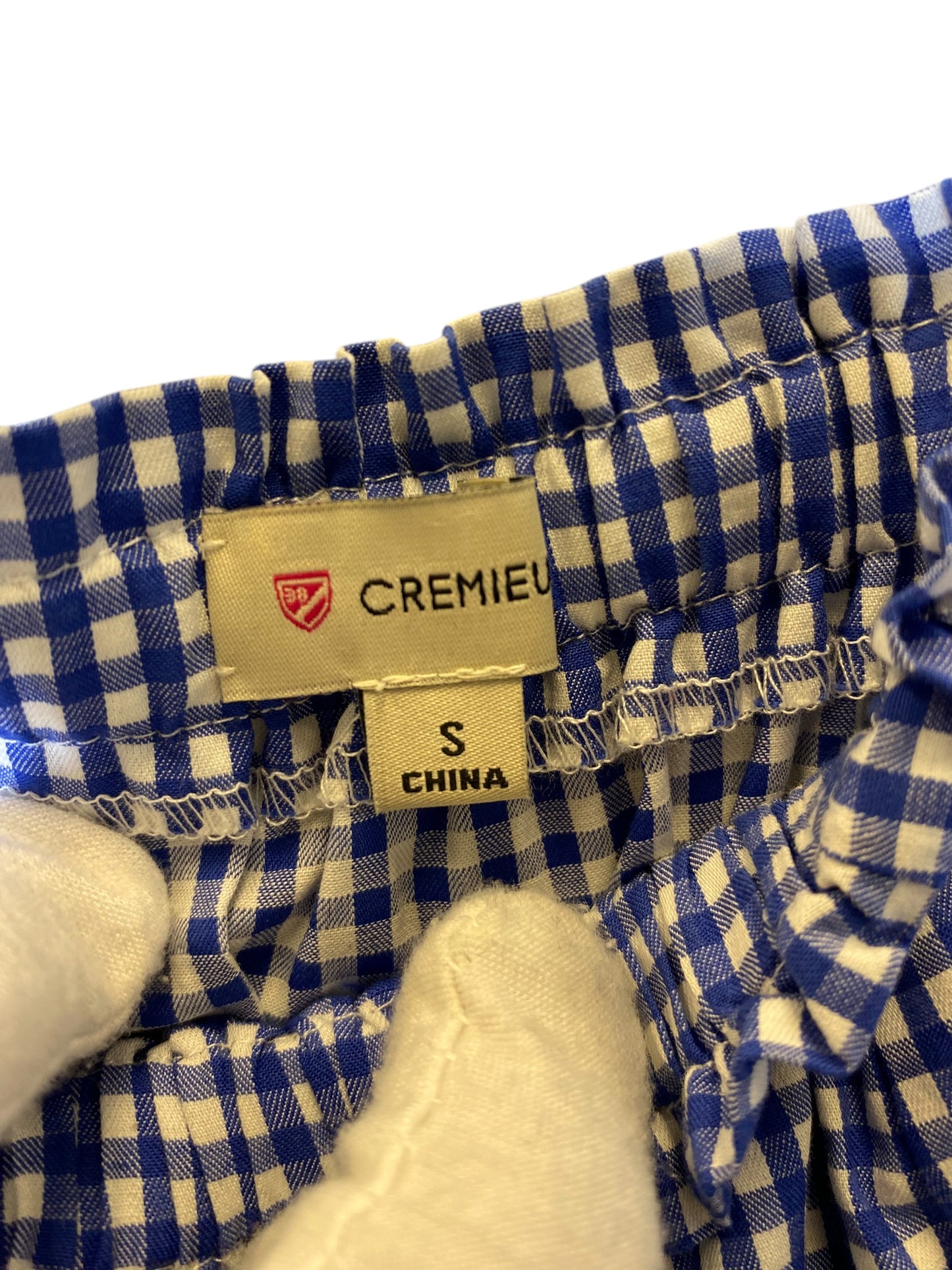 Top Long Sleeve By Cremieux In Blue & White, Size: S