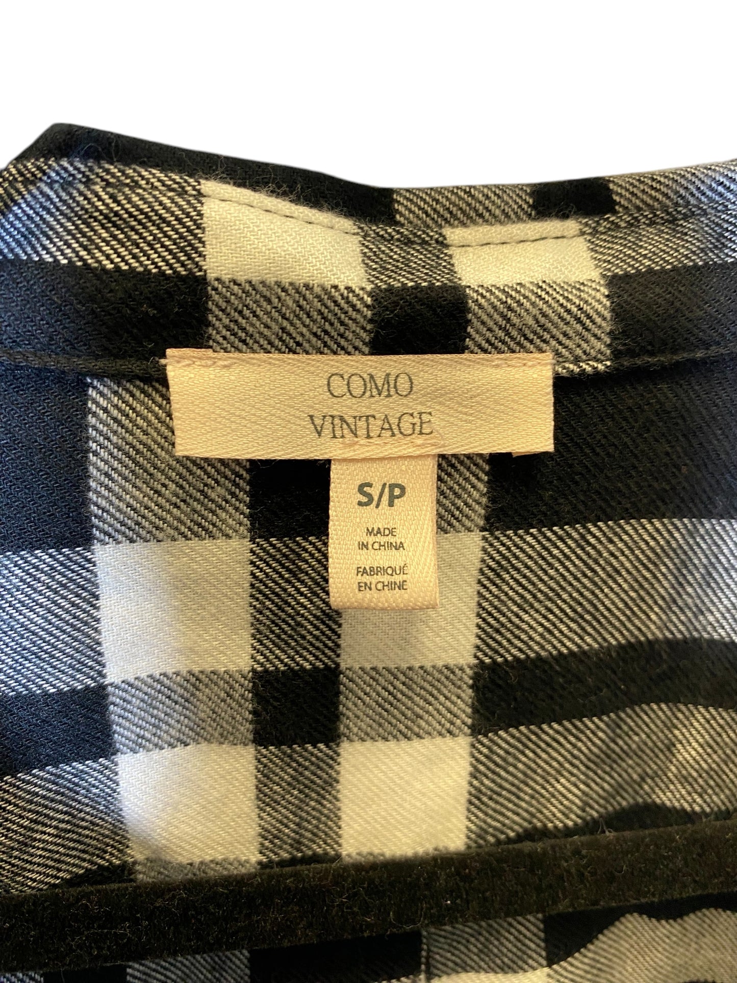 Top Long Sleeve By Como Vintage In Checkered Pattern, Size: S