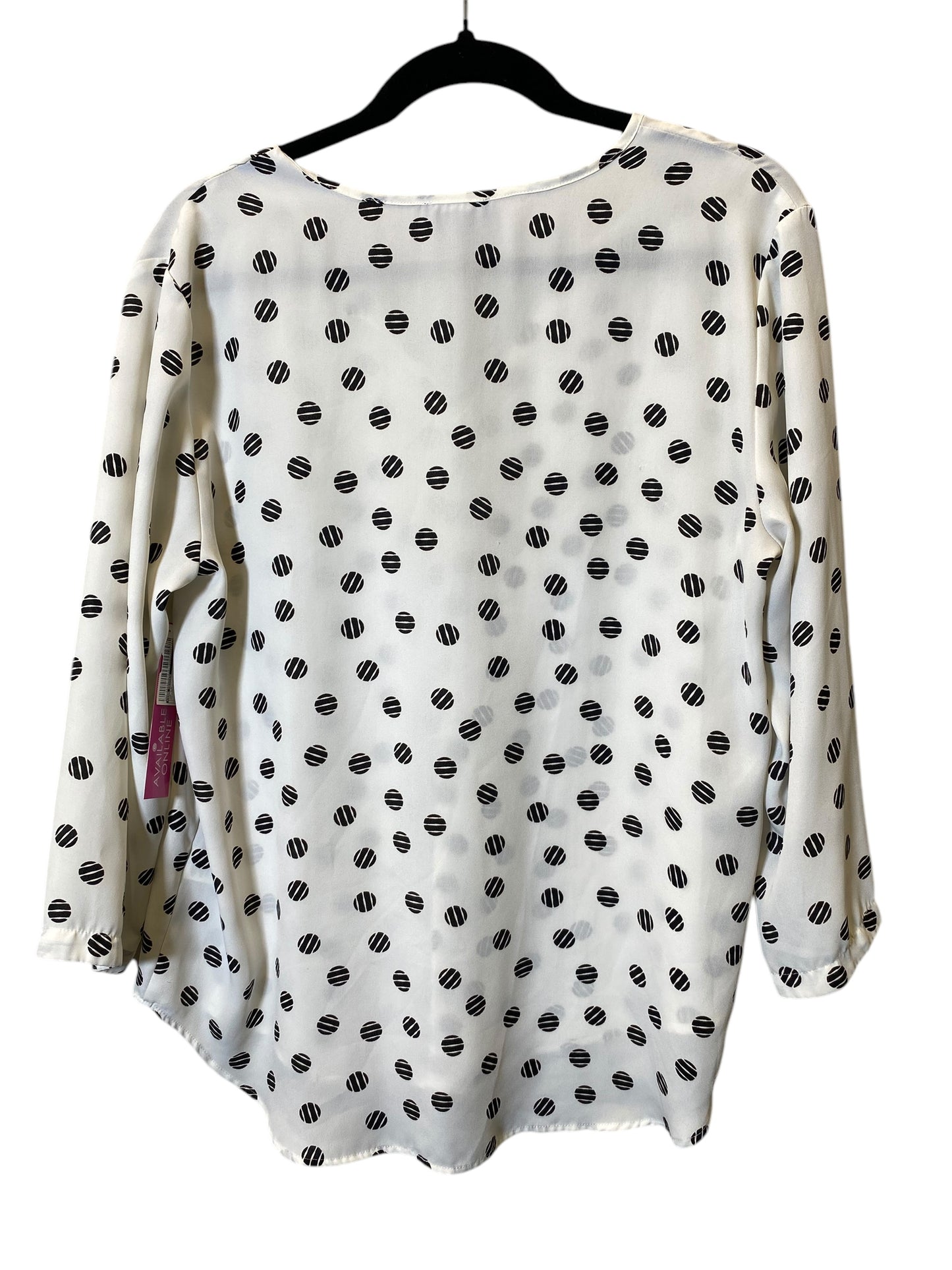 Top Long Sleeve By Van Heusen In Polkadot Pattern, Size: L