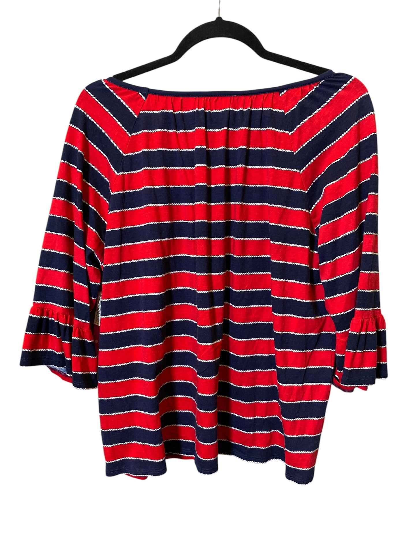 Top Long Sleeve By Michael By Michael Kors In Blue & Red, Size: L