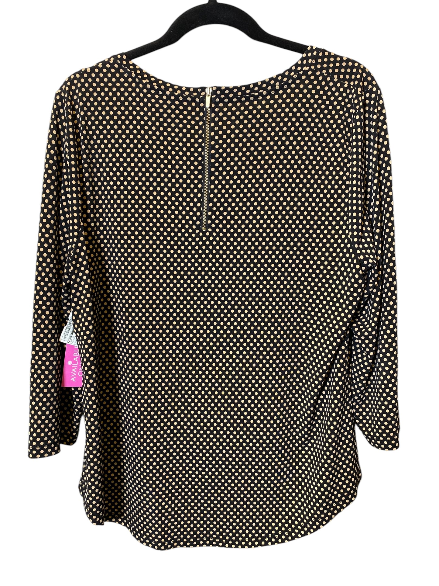 Top Long Sleeve By Chicos In Polkadot Pattern, Size: L