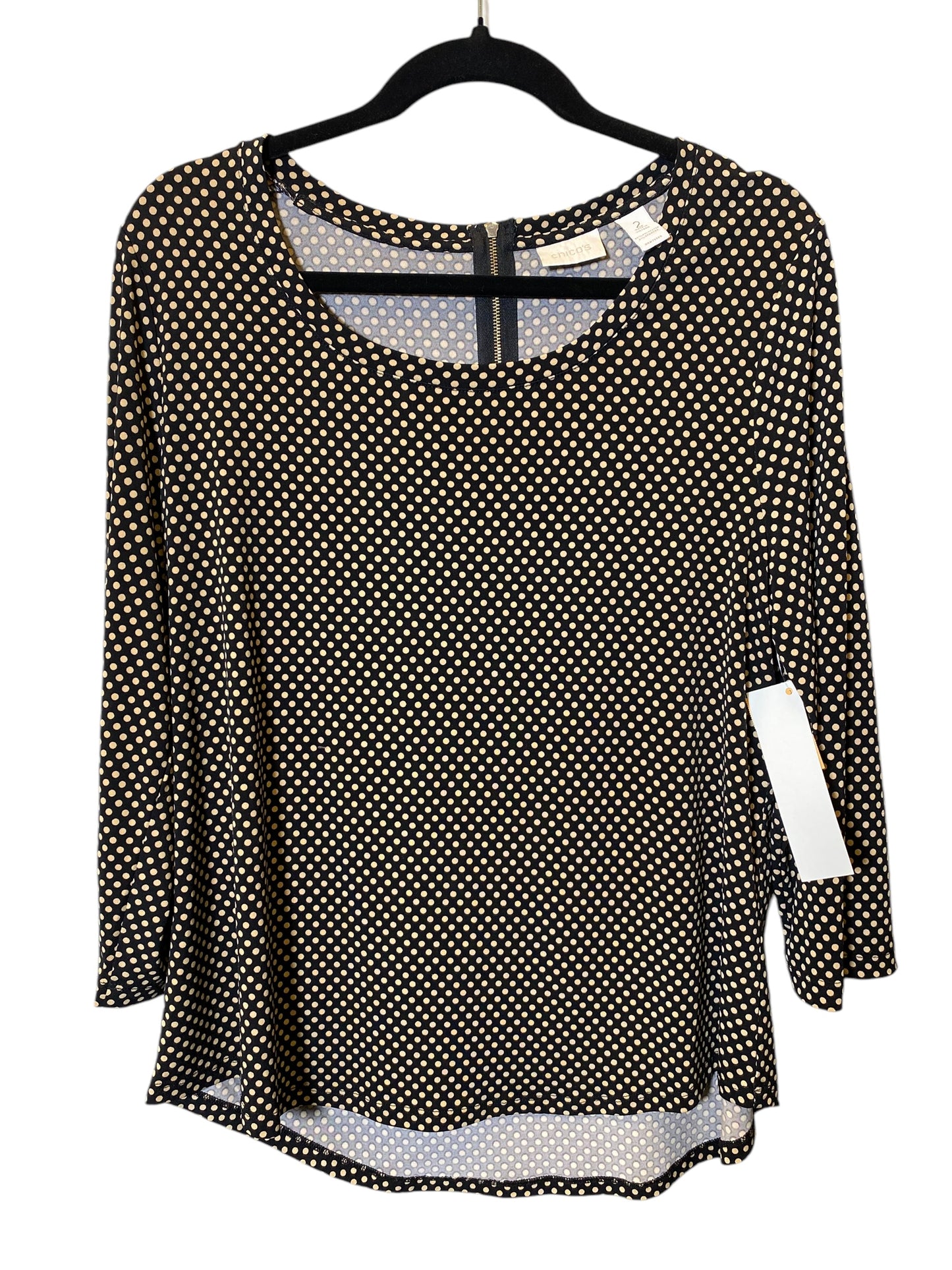 Top Long Sleeve By Chicos In Polkadot Pattern, Size: L