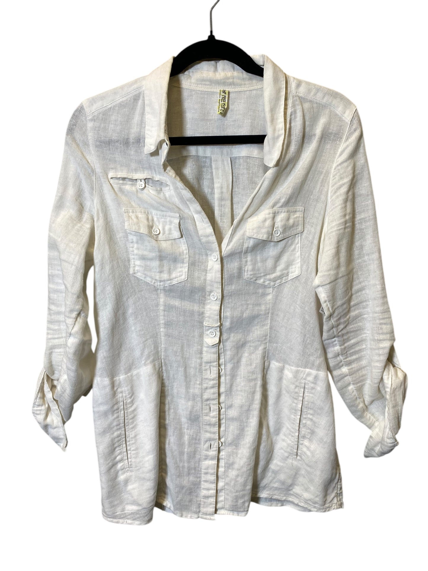 Top Long Sleeve By Free People In White, Size: M