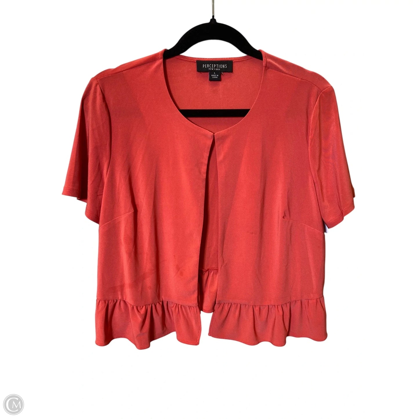 Cardigan By Perceptions In Orange, Size: L