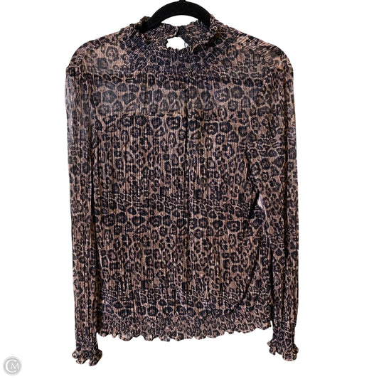 Top Long Sleeve By Adrianna Papell In Animal Print, Size: M