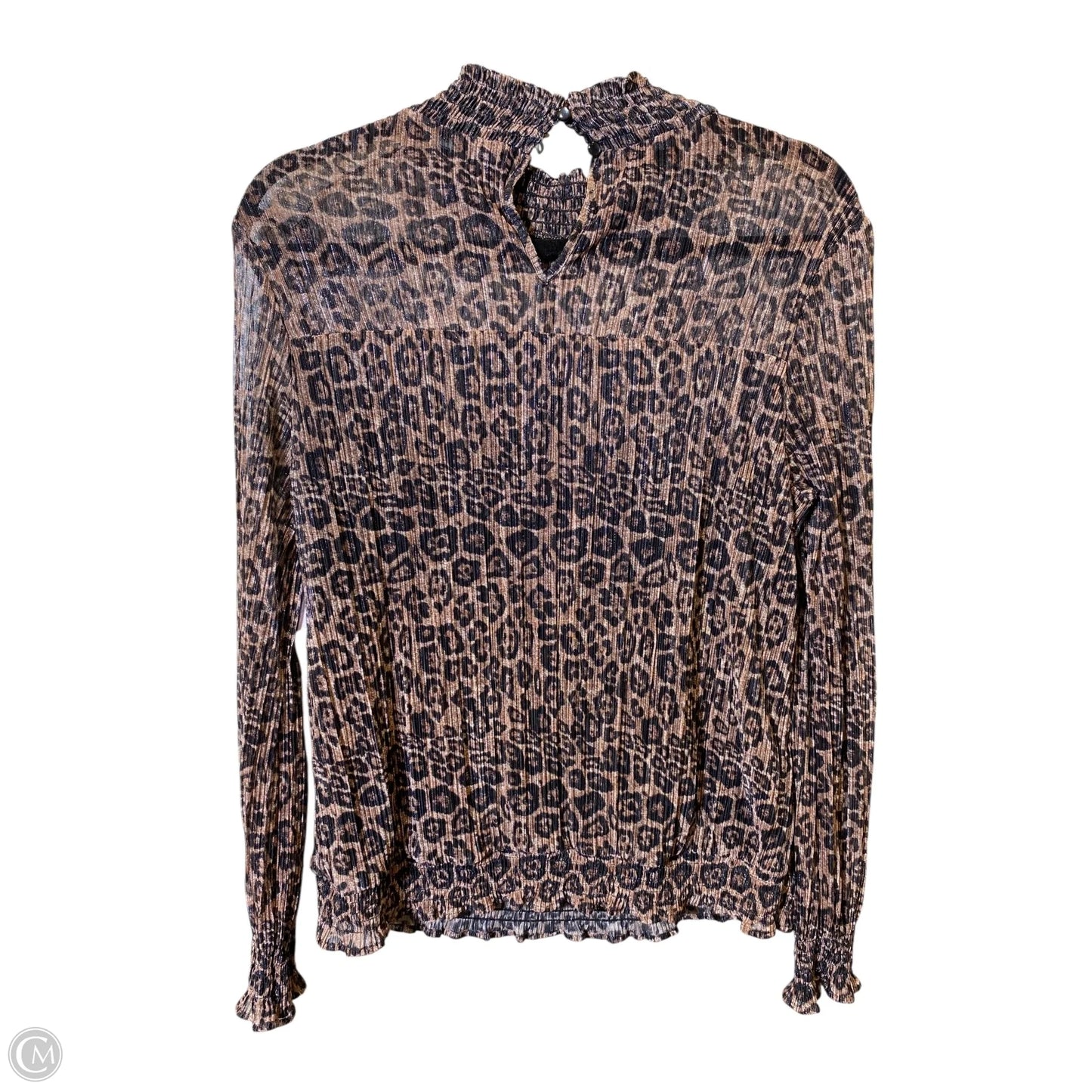 Top Long Sleeve By Adrianna Papell In Animal Print, Size: M