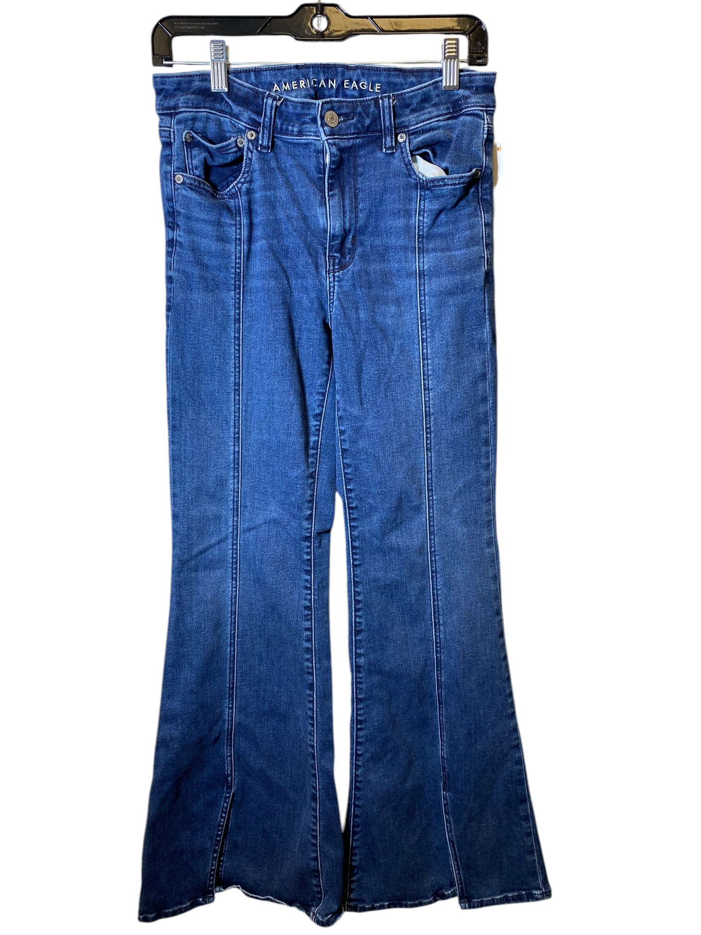 Jeans Flared By American Eagle In Blue Denim, Size: 8