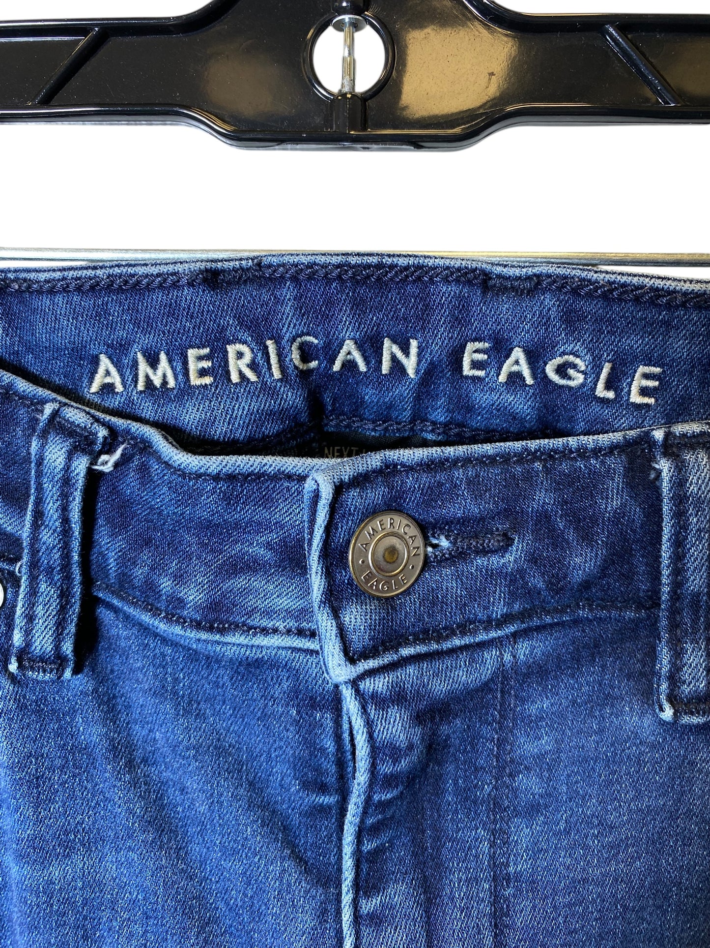 Jeans Flared By American Eagle In Blue Denim, Size: 8