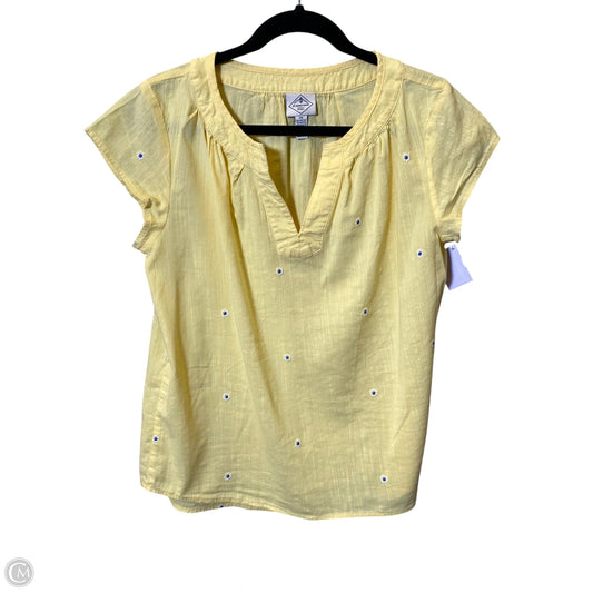 Top Short Sleeve By St Johns Bay In Yellow, Size: S