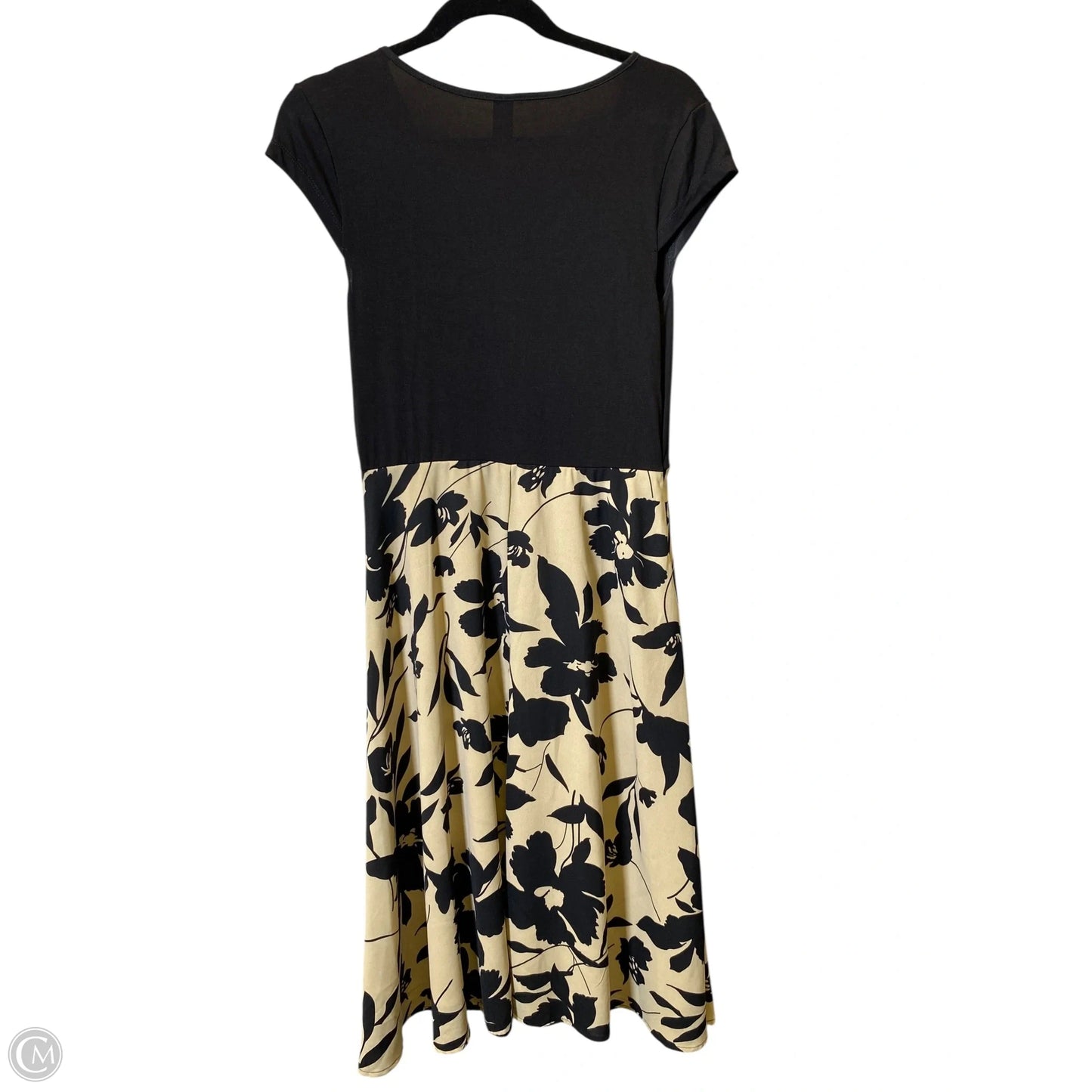 Dress Casual Midi By Clothes Mentor In Black & Cream, Size: L