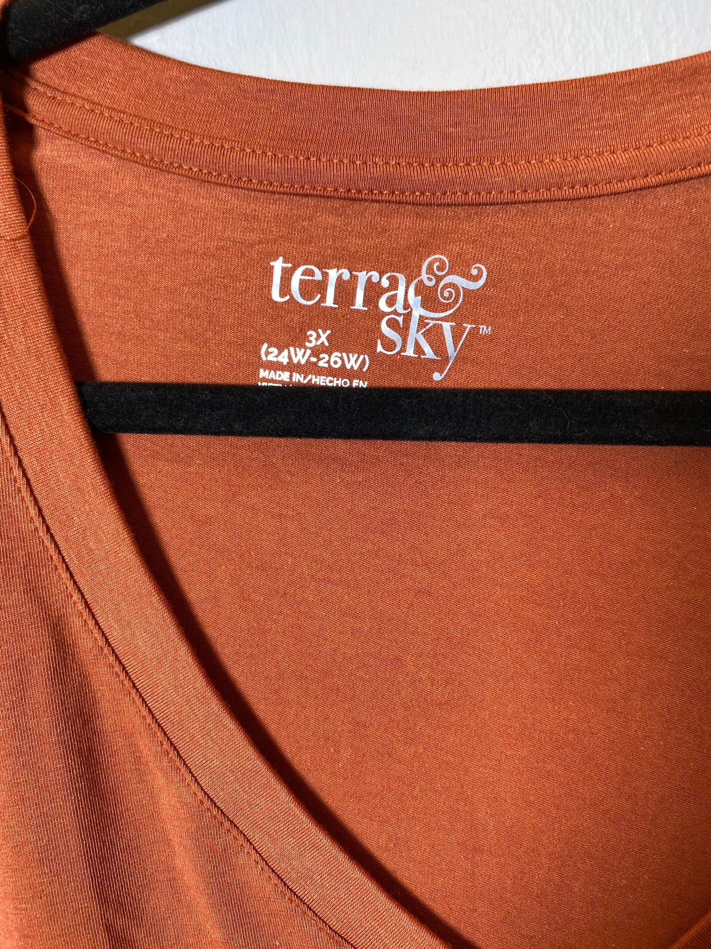 Top Short Sleeve Basic By Terra & Sky In Orange, Size: 3x