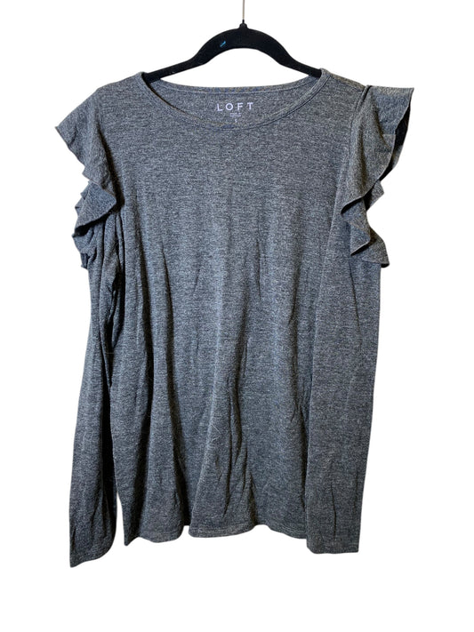 Top Long Sleeve By Loft In Grey, Size: S