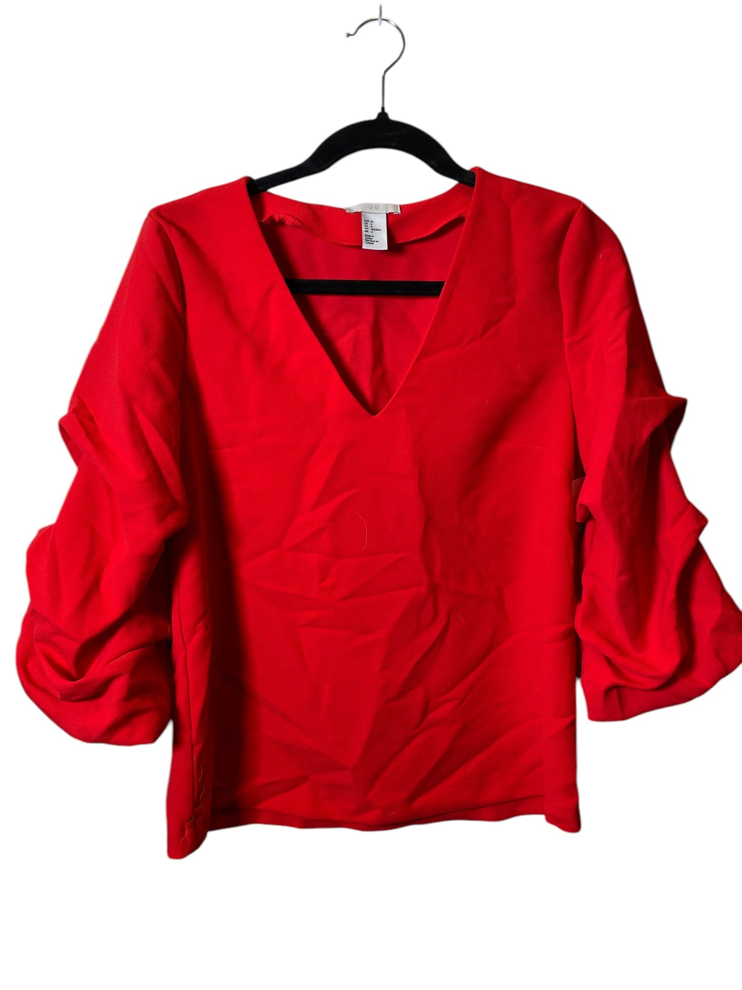 Top Long Sleeve By H&m In Red, Size: 4