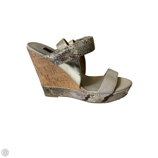 Sandals Heels Wedge By White House Black Market In Animal Print, Size: 7.5