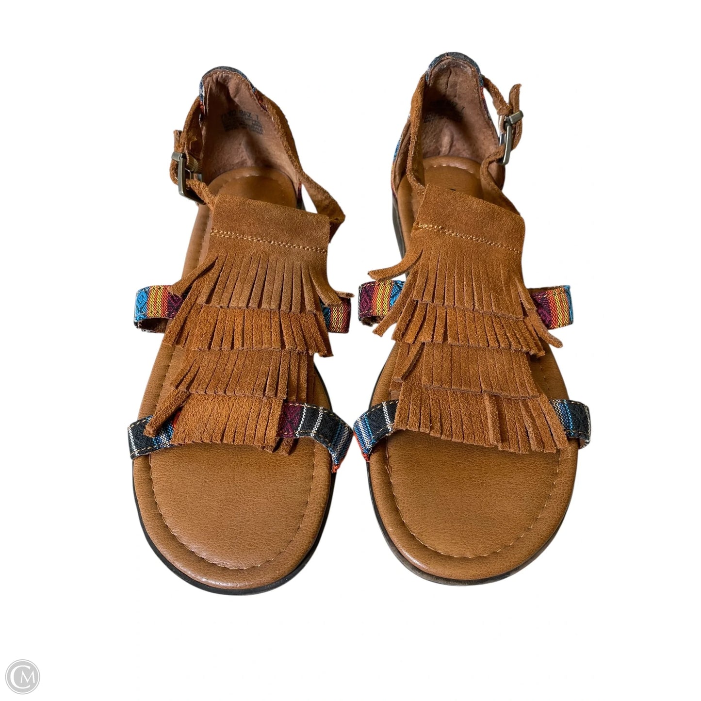 Sandals Flats By Clothes Mentor In Multi-colored, Size: 7