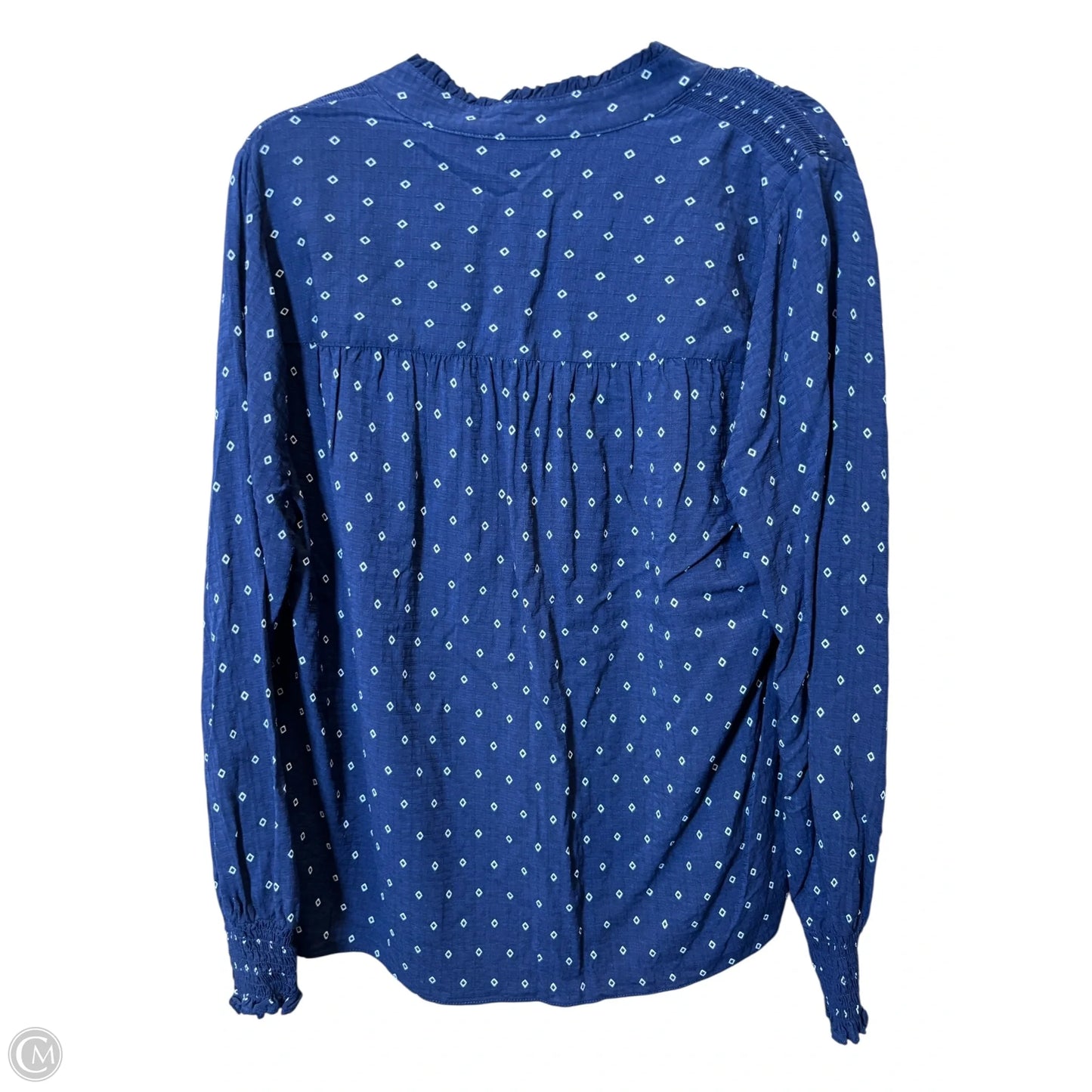 Top Long Sleeve By Lane Bryant In Blue & White, Size: Xl